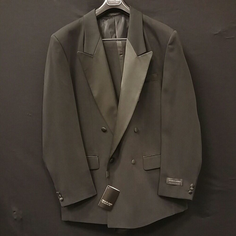 MEN'S VITTORIO ST. ANGELO BLACK DB TUXEDO 42L